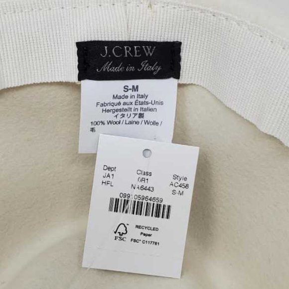 New  S/M M/L J Crew western hat w/ grosgrain trim